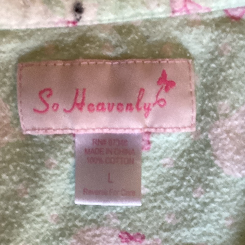 Women's Mint Flannel Pajama Set with Pink Accents(white kitties with pink bows) - Picture 3 of 10